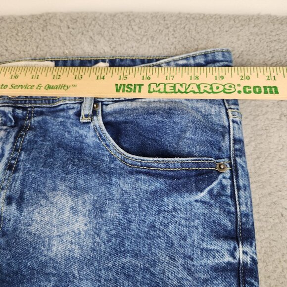 Akademiks Jeans Mens 40x32 Blue Slim Moto Fit Stone Wash Modern Denim Jeanius - Picture 3 of 10